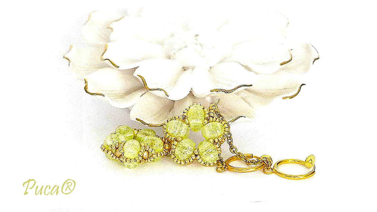 Pendientes de cuentas de Samos de Puca®, con cuentas de columbina