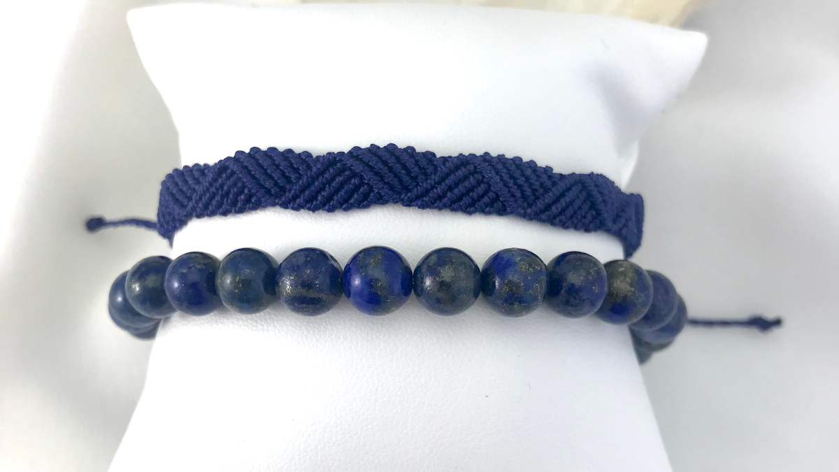Esquema Pulsera de micro macramé para hombre