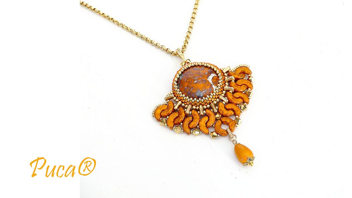 Esquema Colgante Natascha con cabujón de Puca®, Puca Esquema Colgante Natascha con cabujón de Puca®, Puca