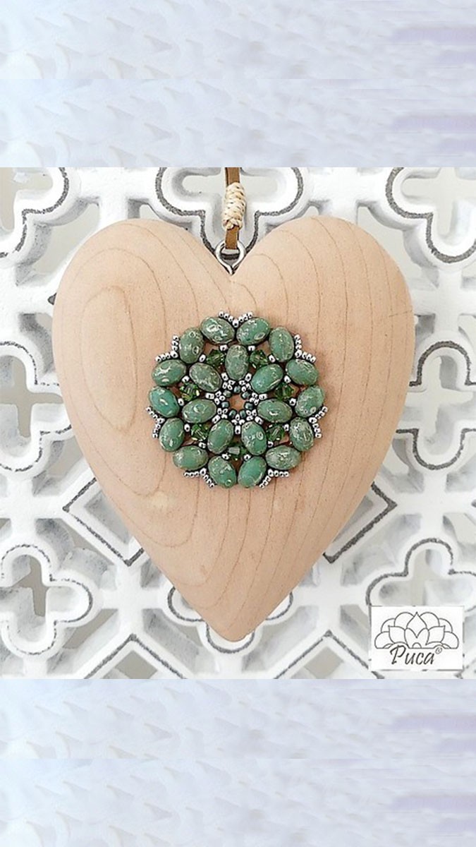 Esquema Cierre corazón con cuentas de Samos de Puca® diagrama