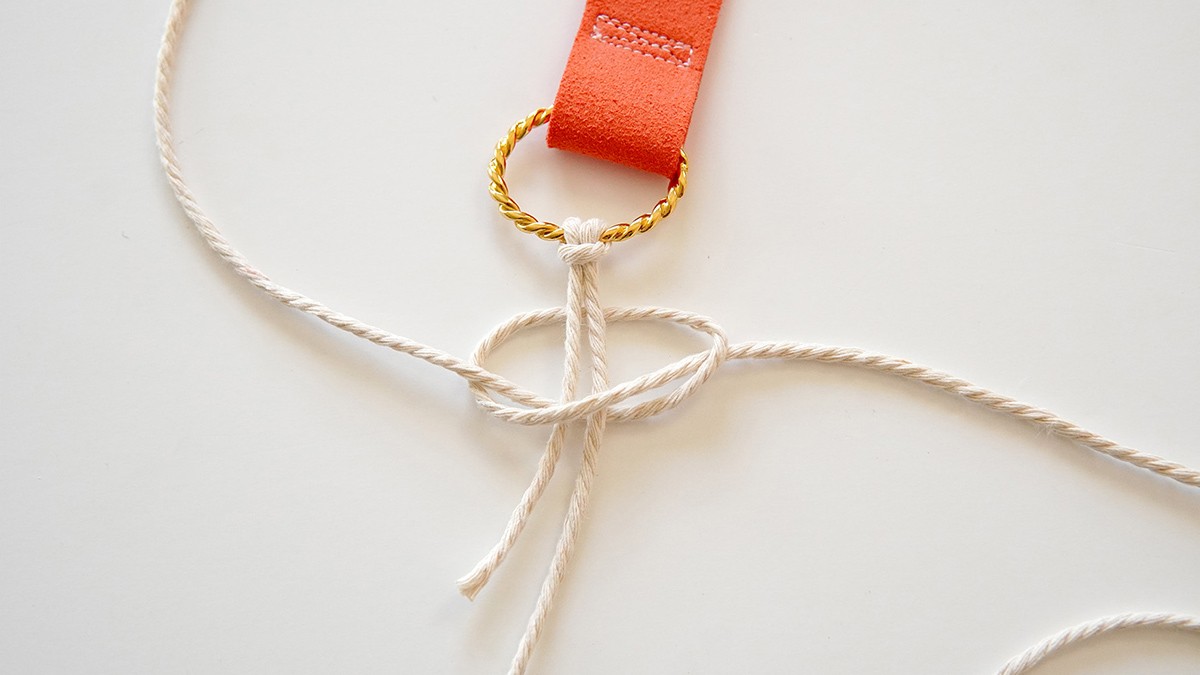 Tutorial de asa de bolso de ante y macramé : Paso 3