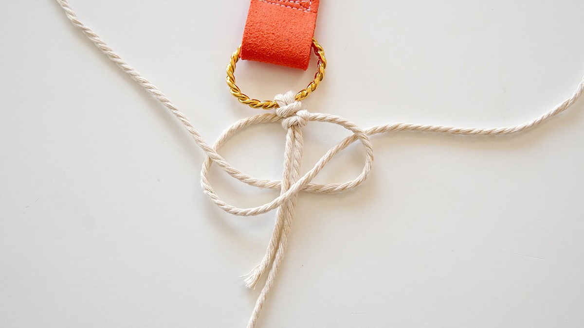 Tutorial de asa de bolso de ante y macramé : Paso 4