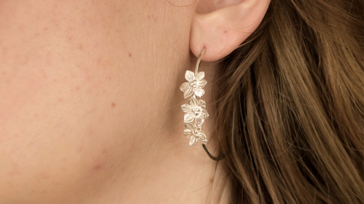 Las Mejores Ofertas En Plata Chapada En Rodio Pendientes De Moda Flores Y Plantas | EBay