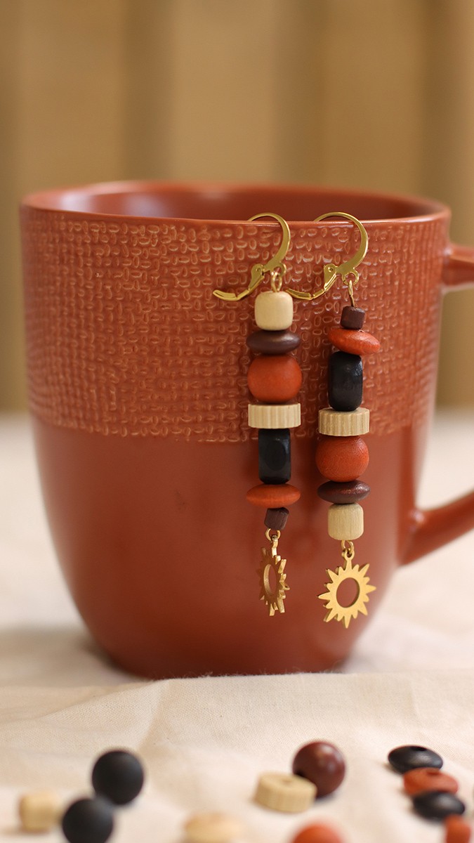 Esquema Pendientes de madera de estilo japonés