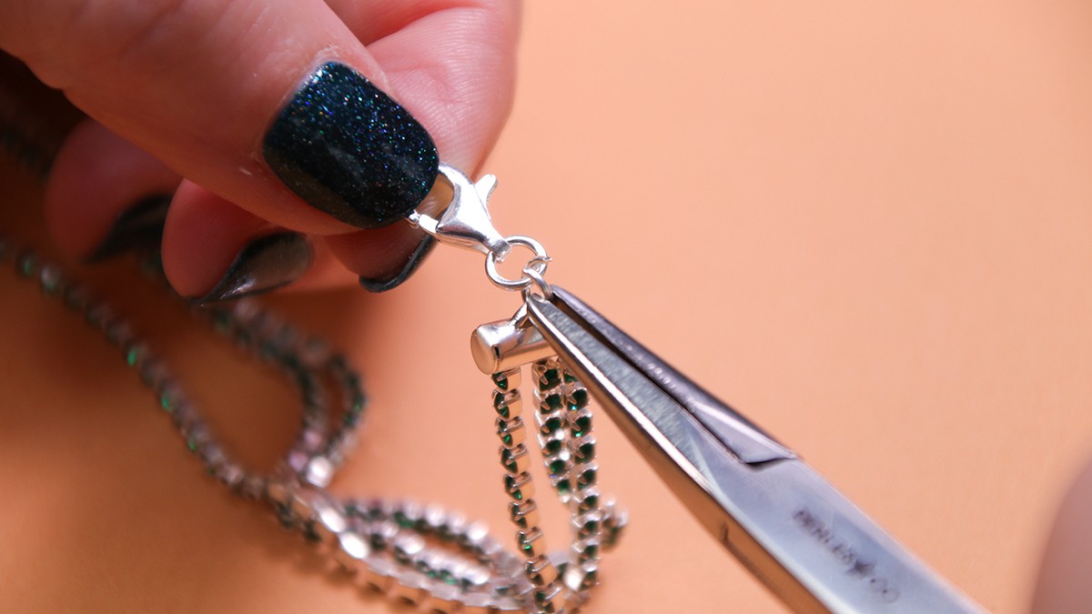 Pulsera multifilamento de plata con brillantes : Paso 5