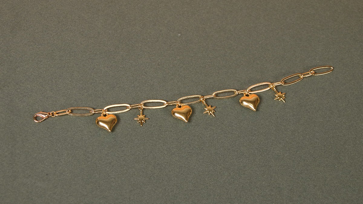 Pulsera de cadena con colgantes de corazón y Estrella del Norte : Paso 3 Pulsera de cadena con colgantes de corazón y Estrella del Norte : Paso 3