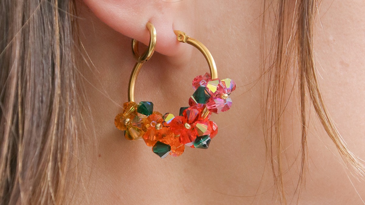 Esquema Pendientes de aro DIY en biconos de perlas Esquema Pendientes de aro DIY en biconos de perlas