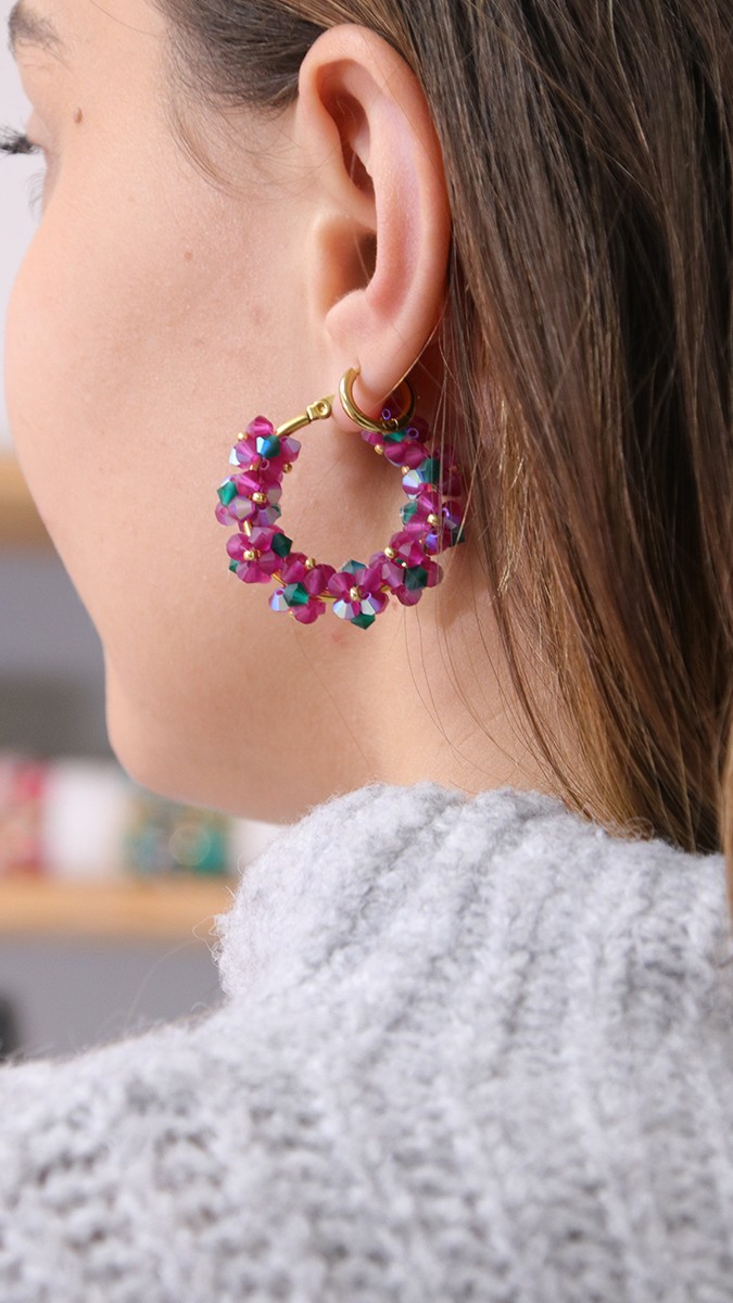 Esquema Pendientes de aro DIY en biconos de perlas Esquema Pendientes de aro DIY en biconos de perlas