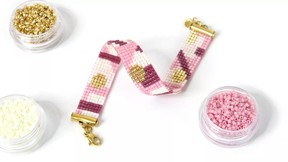 Esquema Pulsera de perlas en telar para principiantes Miyuki Esquema Pulsera de perlas en telar para principiantes Miyuki