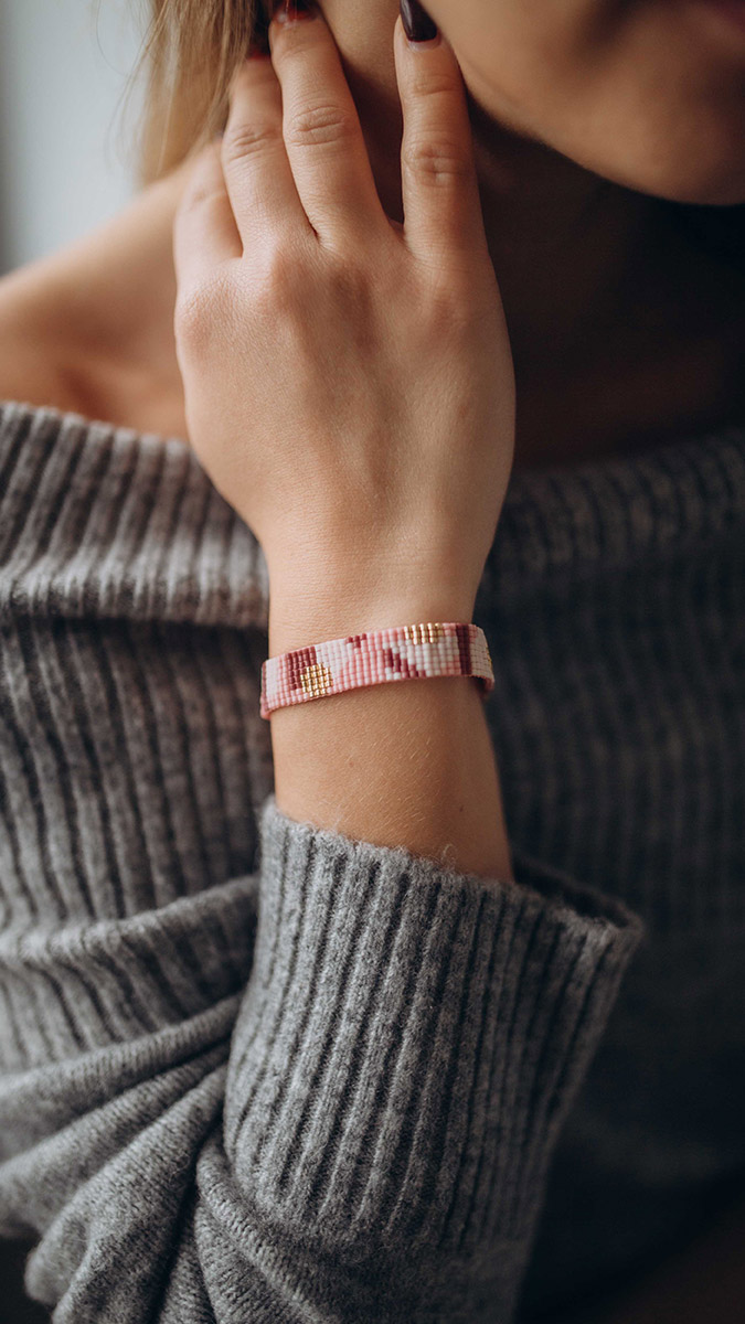 Esquema Pulsera de perlas en telar para principiantes Miyuki Esquema Pulsera de perlas en telar para principiantes Miyuki