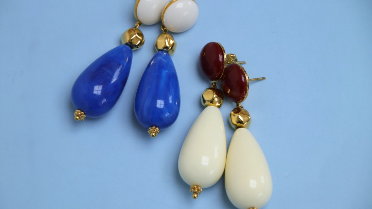 Pendientes con cuentas de resina en forma de pera : Paso 3 Pendientes con cuentas de resina en forma de pera : Paso 3