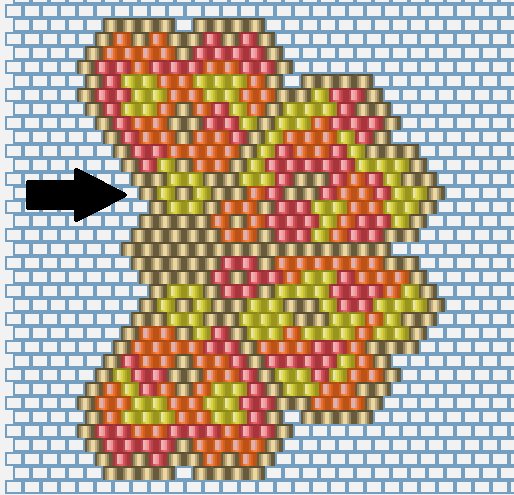 Pendientes flor tejida Brick Stitch : Paso 1