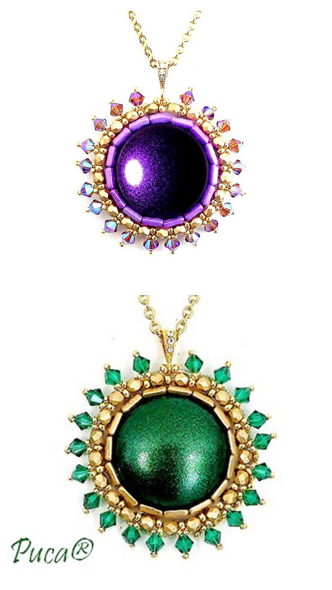 Esquema Colgante Azel con cabujón de Puca®, Puca