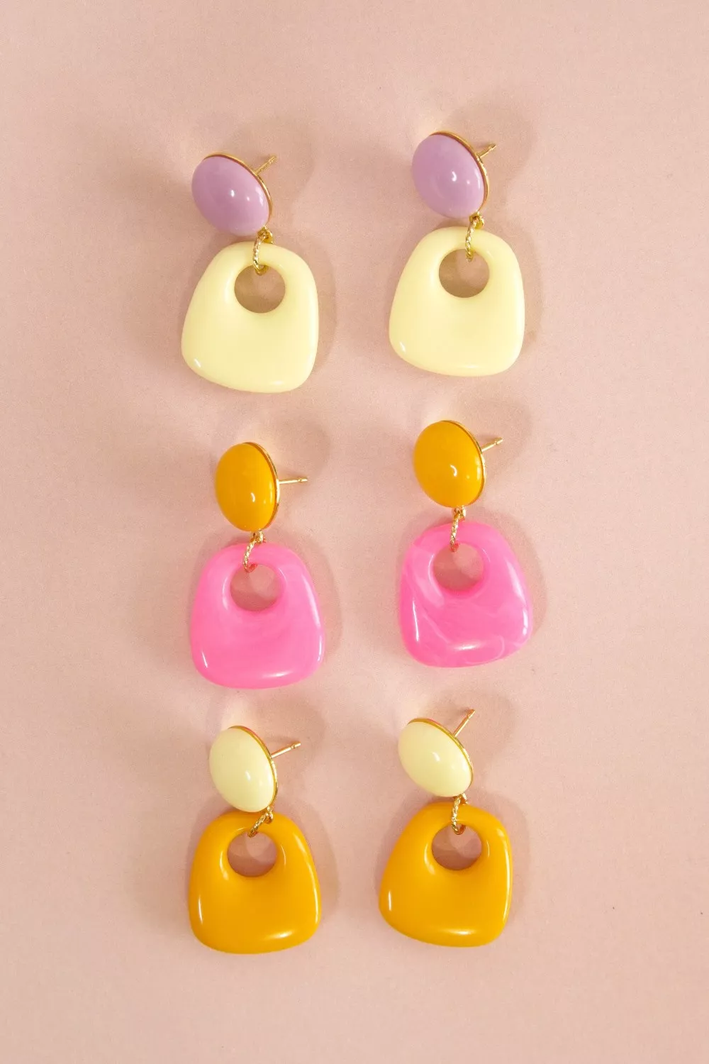 Esquema Pendientes colgantes en colores veraniegos