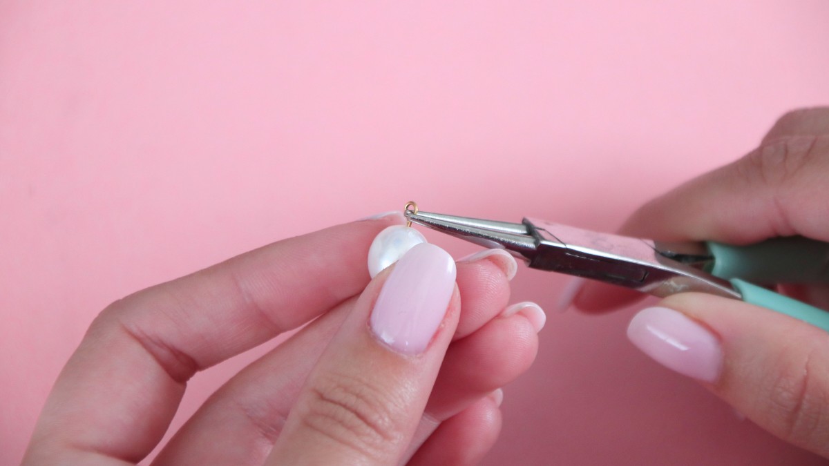 Pendientes colgantes con perlas Millefiori : Paso 3