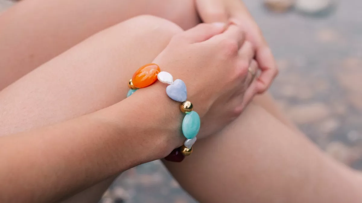 Esquema Pulsera vintage con mezcla de perlas