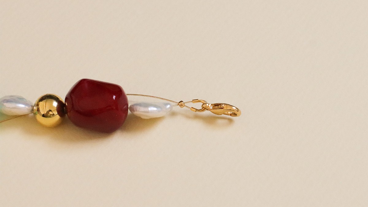 Pulsera vintage con mezcla de perlas : Paso 3