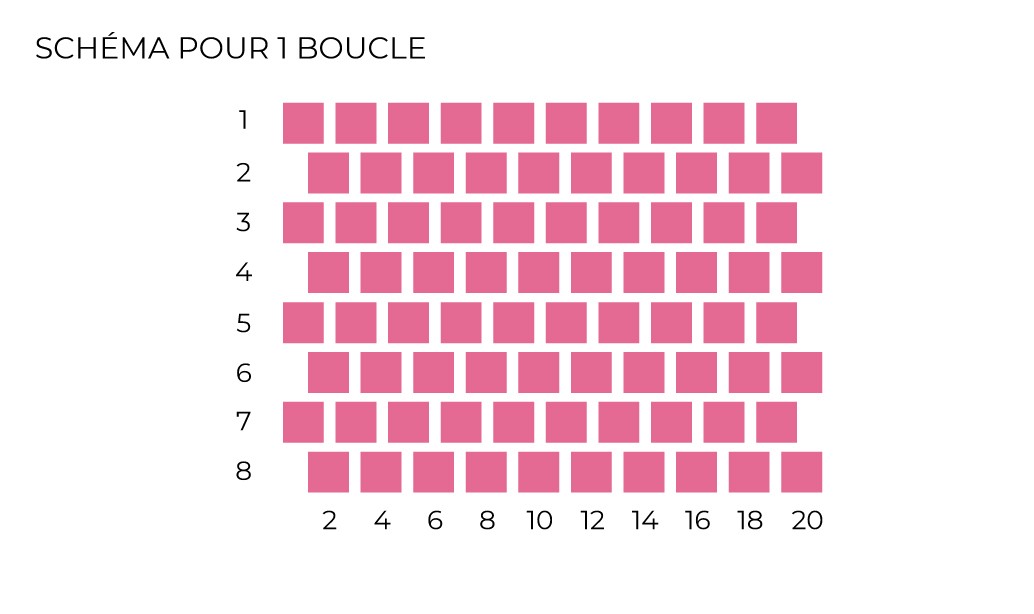 Esquema Par de pendientes de flecos en tejido peyote