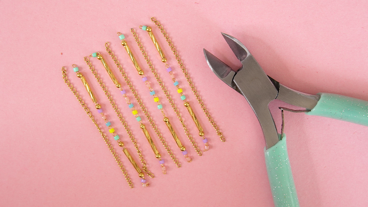Pendientes colgantes con cadenas de colores pastel : Paso 1 Pendientes colgantes con cadenas de colores pastel : Paso 1