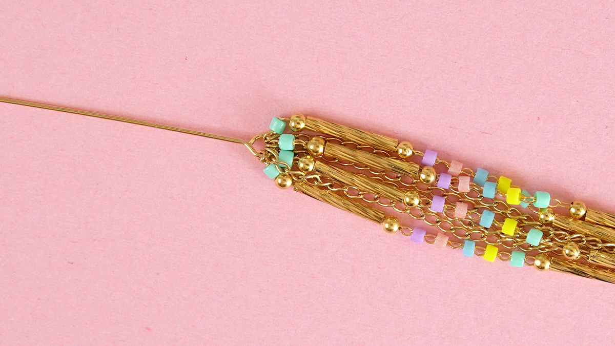 Pendientes colgantes con cadenas de colores pastel : Paso 3 Pendientes colgantes con cadenas de colores pastel : Paso 3