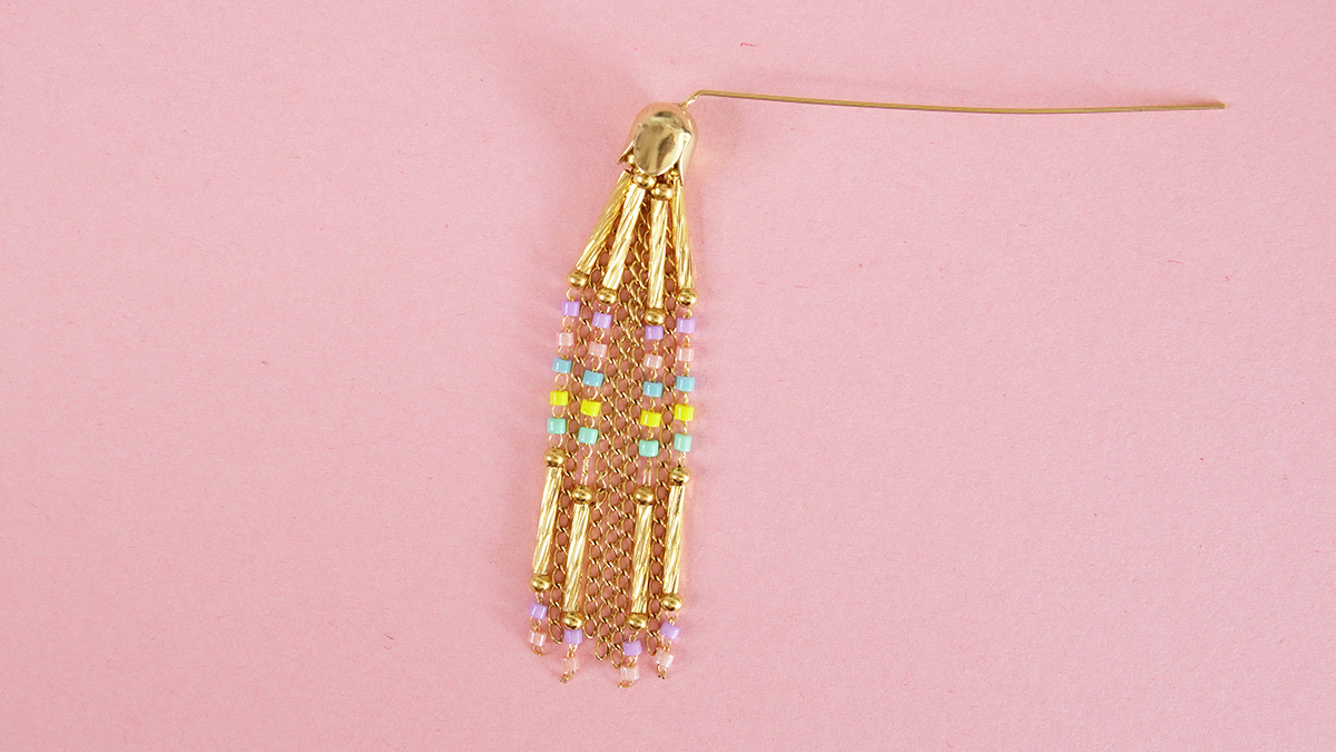 Pendientes colgantes con cadenas de colores pastel : Paso 4 Pendientes colgantes con cadenas de colores pastel : Paso 4