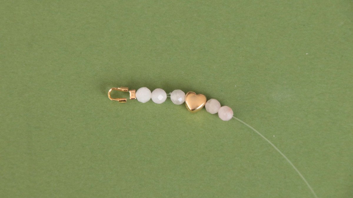 Pulseras finas de piedra natural rosa : Paso 2 Pulseras finas de piedra natural rosa : Paso 2