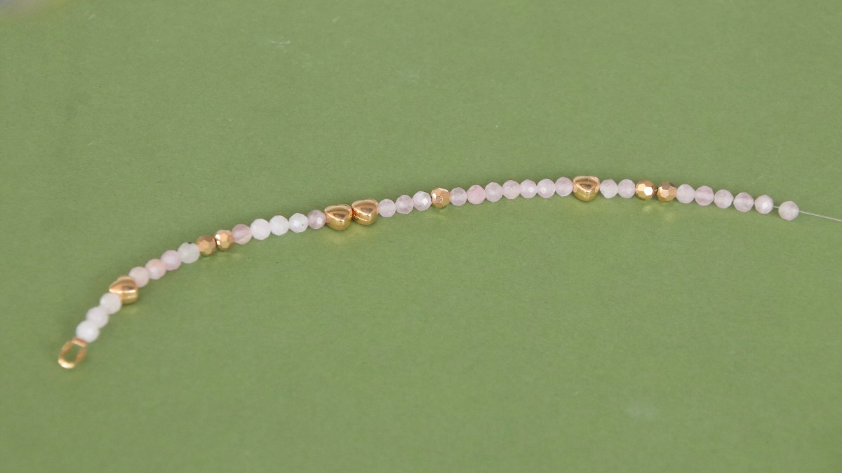 Pulseras finas de piedra natural rosa : Paso 3 Pulseras finas de piedra natural rosa : Paso 3