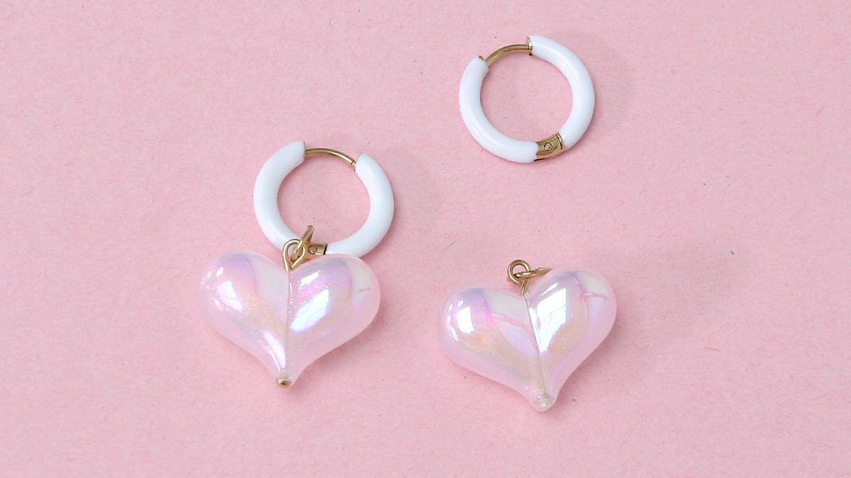 Pendientes de limón y corazones de colores : Paso 4 Pendientes de limón y corazones de colores : Paso 4