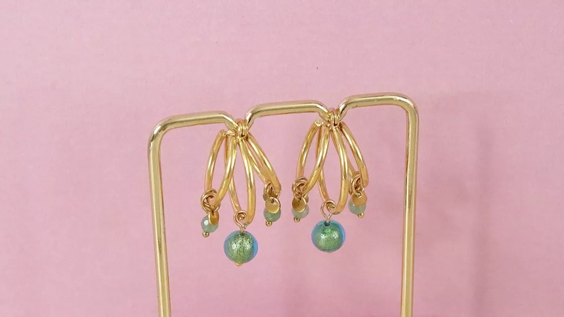 Esquema Criollas con perlas de Murano y Aventurina