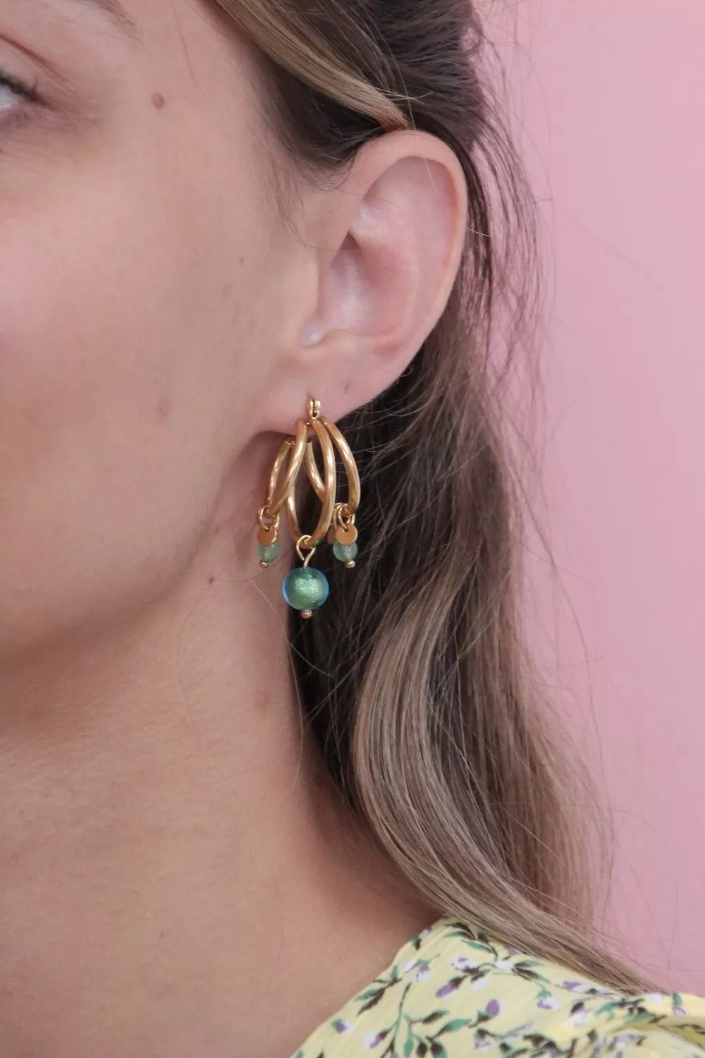 Esquema Criollas con perlas de Murano y Aventurina