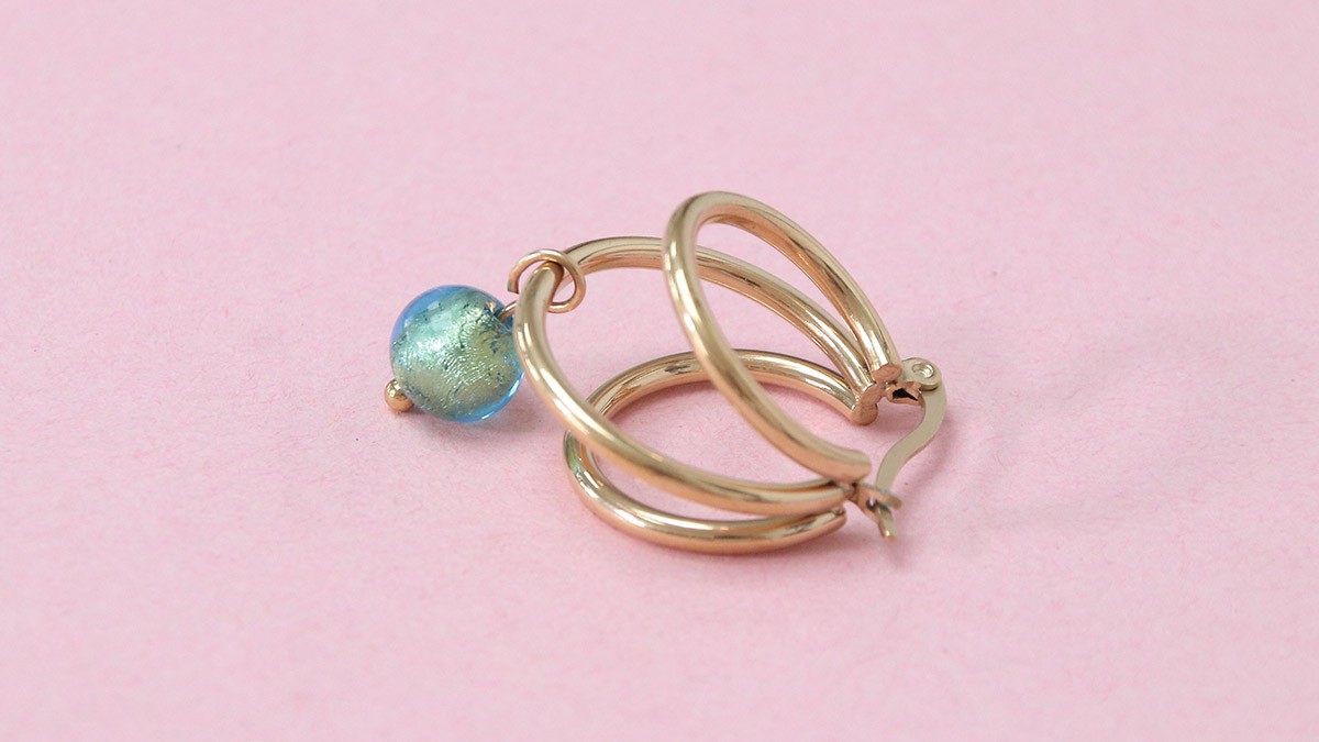 Criollas con perlas de Murano y Aventurina : Paso 3