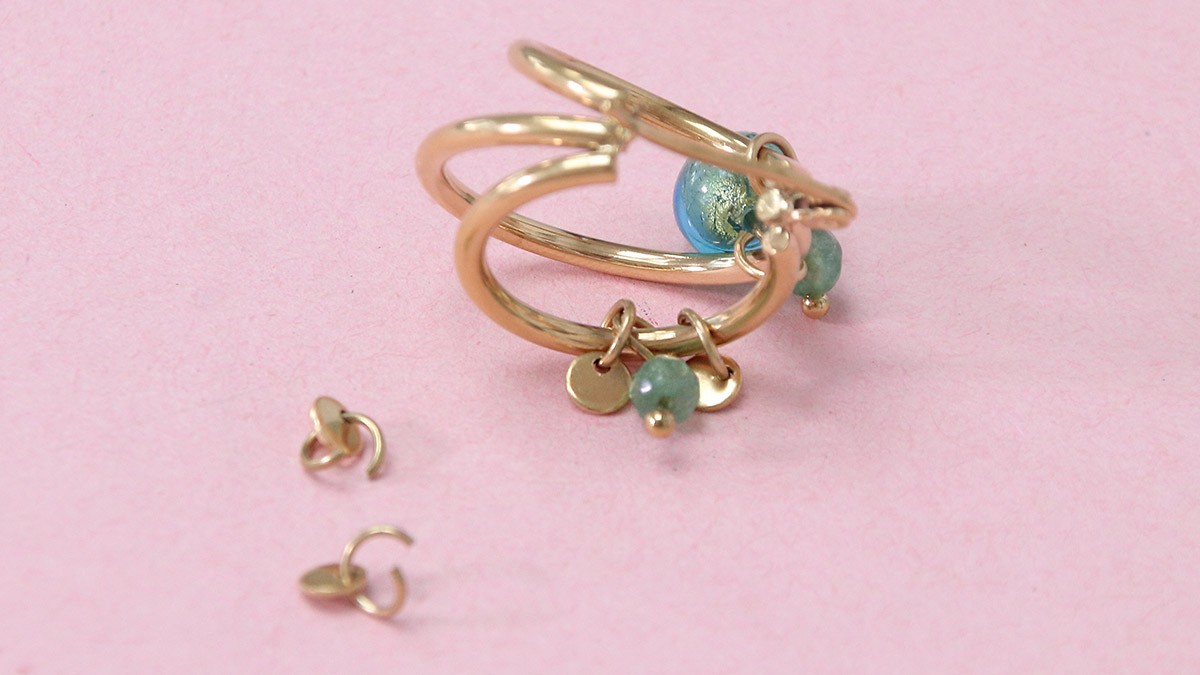 Criollas con perlas de Murano y Aventurina : Paso 4