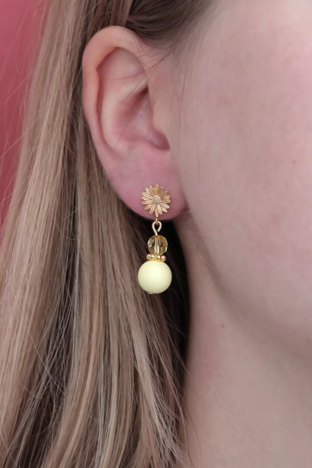 Pendientes de cristal y perlas de colores