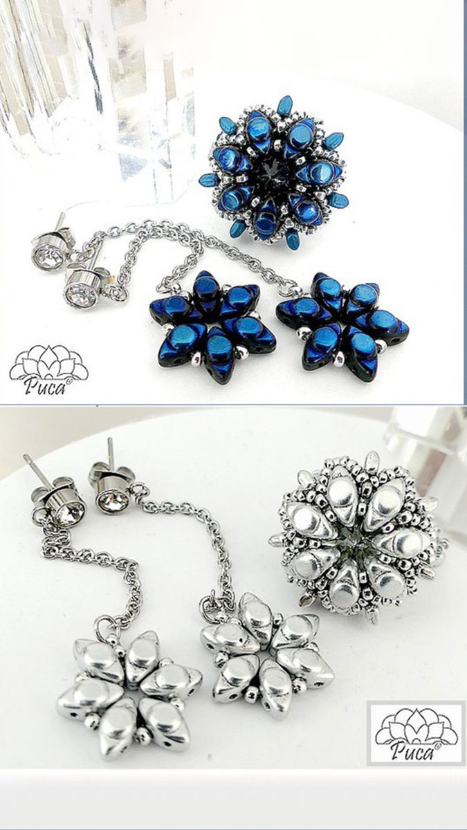 Esquema Anillo Stella y pendientes Star de Puca® - by Puca