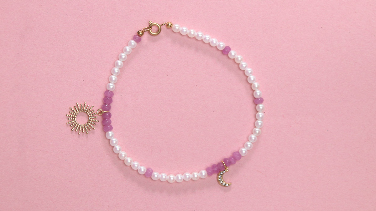 Tobillera de vacaciones en perlas nacaradas : Paso 3 Tobillera de vacaciones en perlas nacaradas : Paso 3