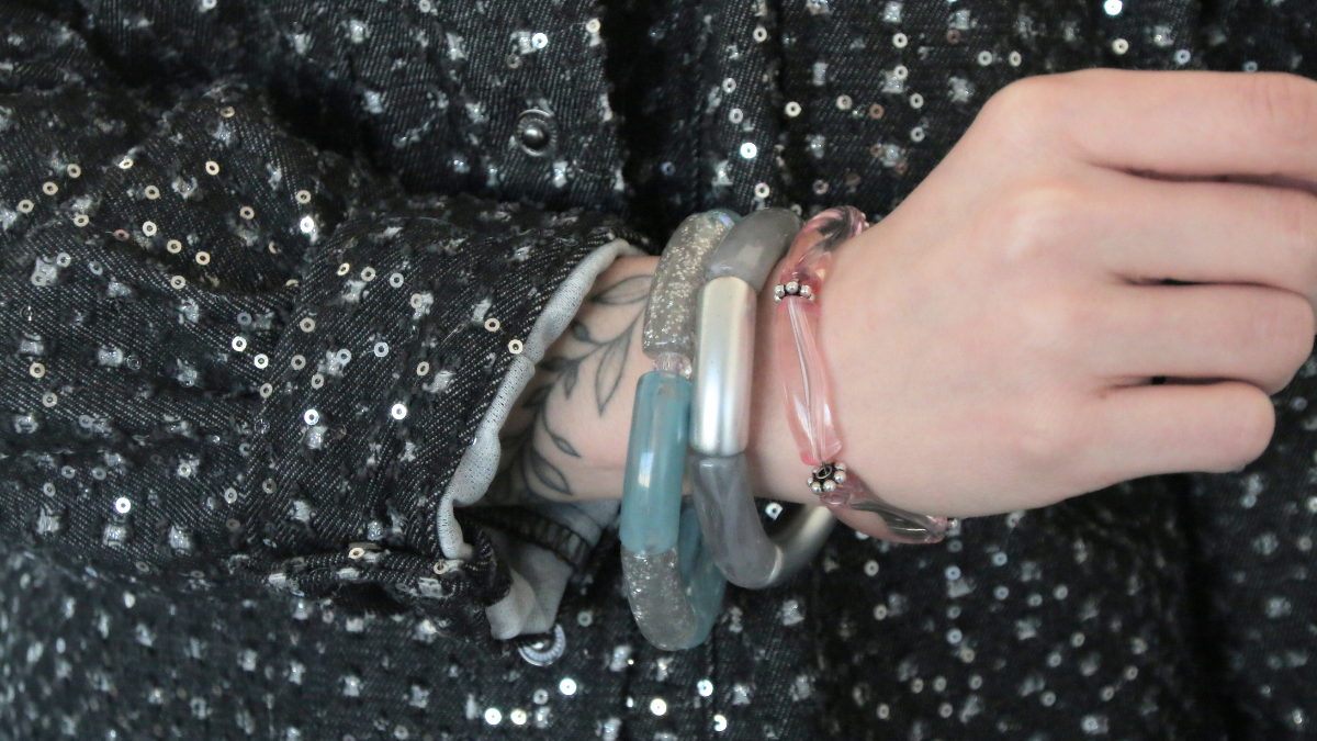 Esquema Pulseras elásticas de tubo Plateado