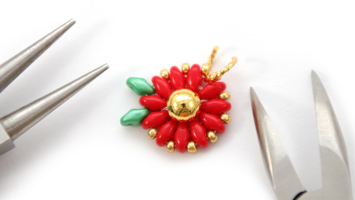 DIY Flor de Navidad SuperDuo Marcador de Cuentas de Cristal : Paso 10