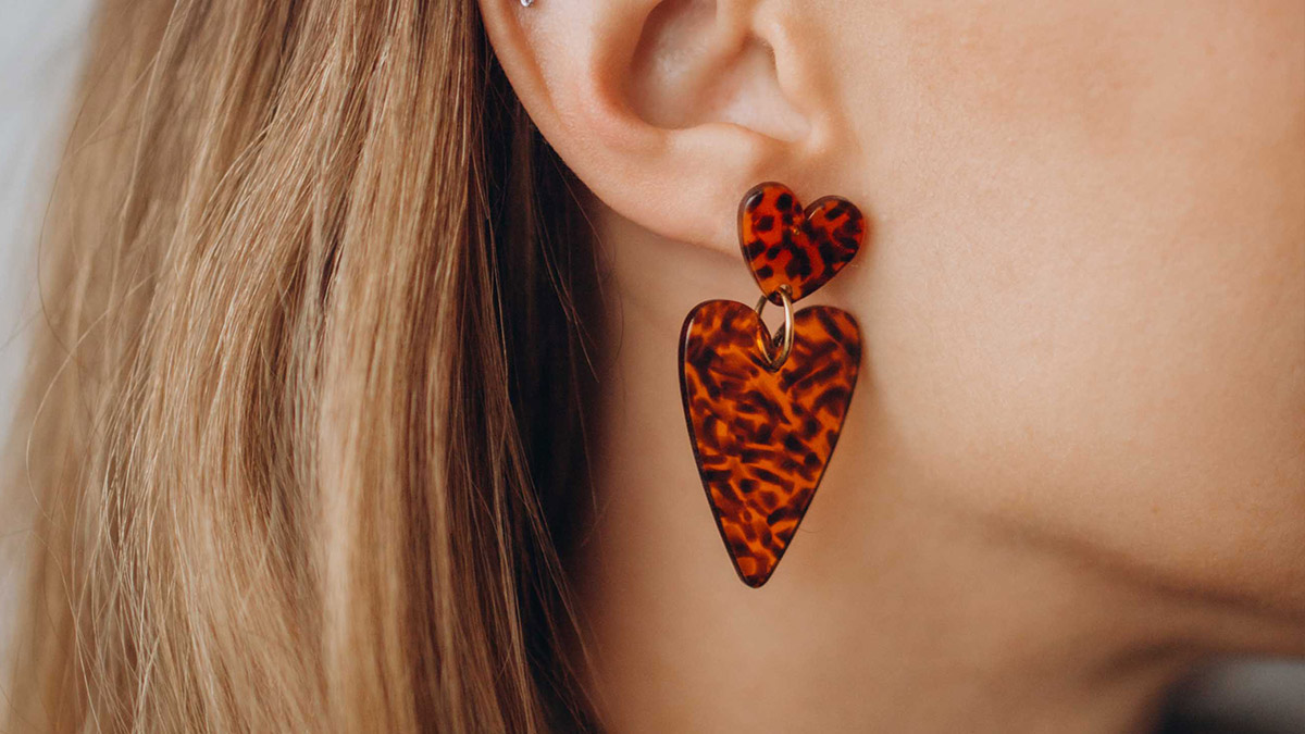 Pendientes corazón de leopardo Pendientes corazón de leopardo