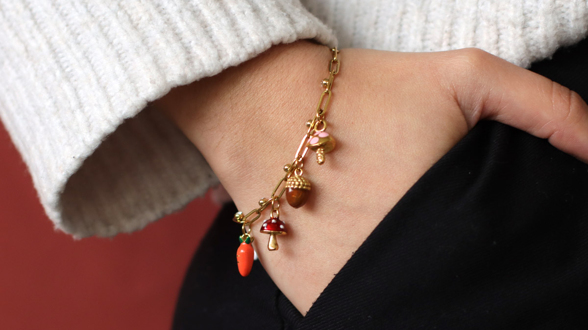 Charms Pulsera de otoño con charms de setas