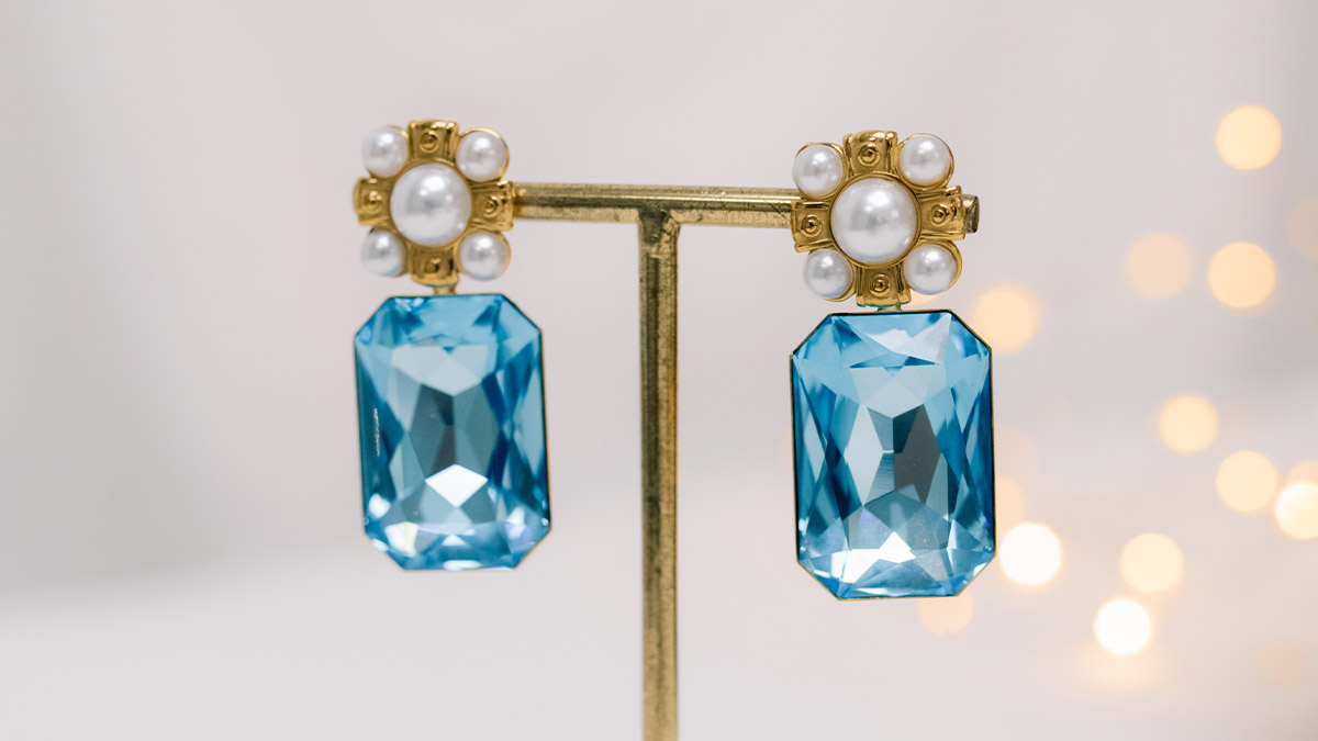 Pendientes grandes de cristal : Paso 3