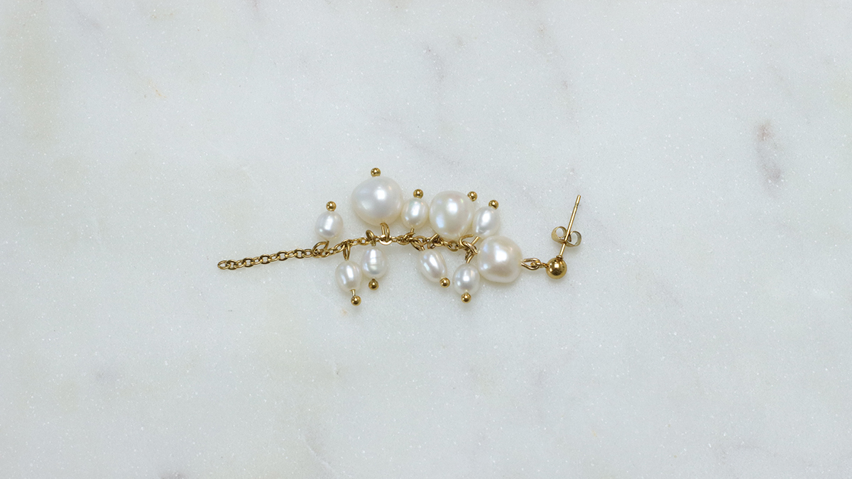 Cuentas con perlas de agua dulce : Paso 8