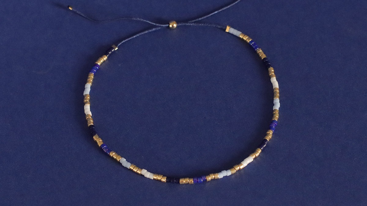 Pulseras de perlas Miyuki muy fáciles de hacer con cierre ajustable : Paso 5