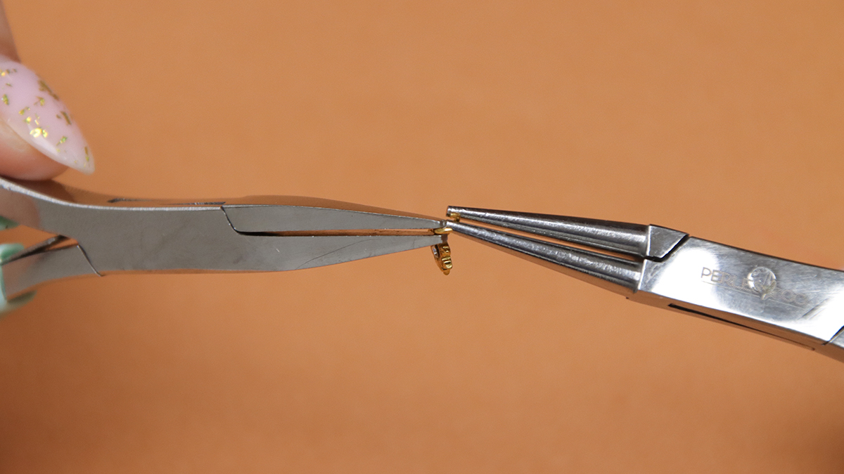 Pulseras marrones con piedras naturales y perlas facetadas : Paso 5