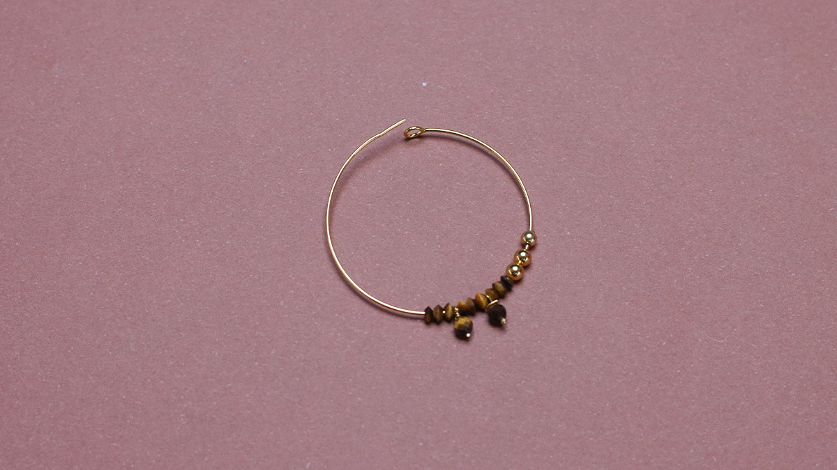 Pendientes de aro con cuentas de piedra natural : Paso 3 Pendientes de aro con cuentas de piedra natural : Paso 3