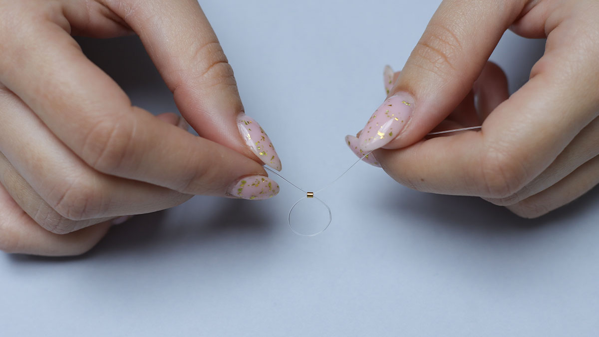 Collar de doble hilera de piedras naturales : Paso 1