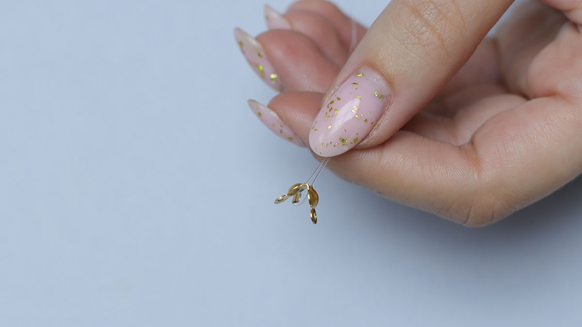 Collar de doble hilera de piedras naturales : Paso 2