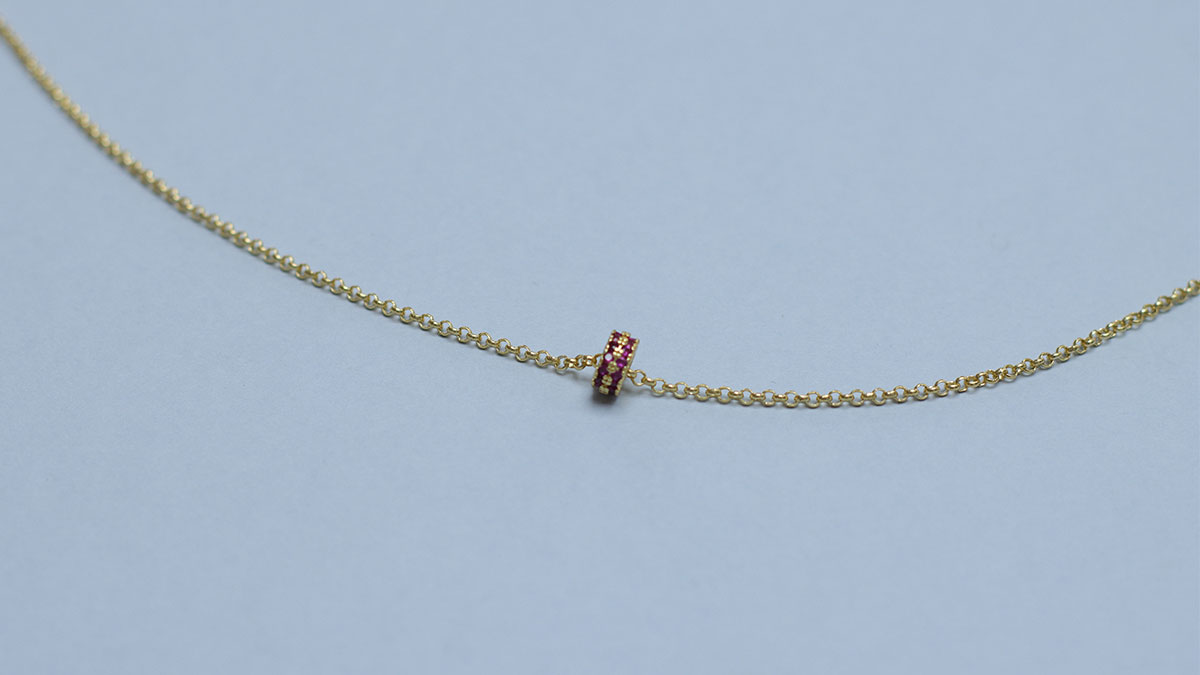 Collar de doble hilera de piedras naturales : Paso 7