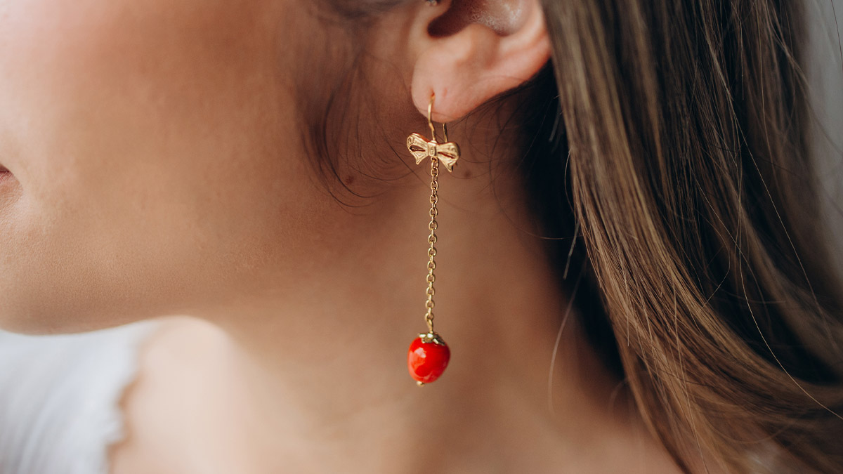 Pendientes colgantes Pomme d'Amour : Paso 1 Pendientes colgantes Pomme d'Amour : Paso 1