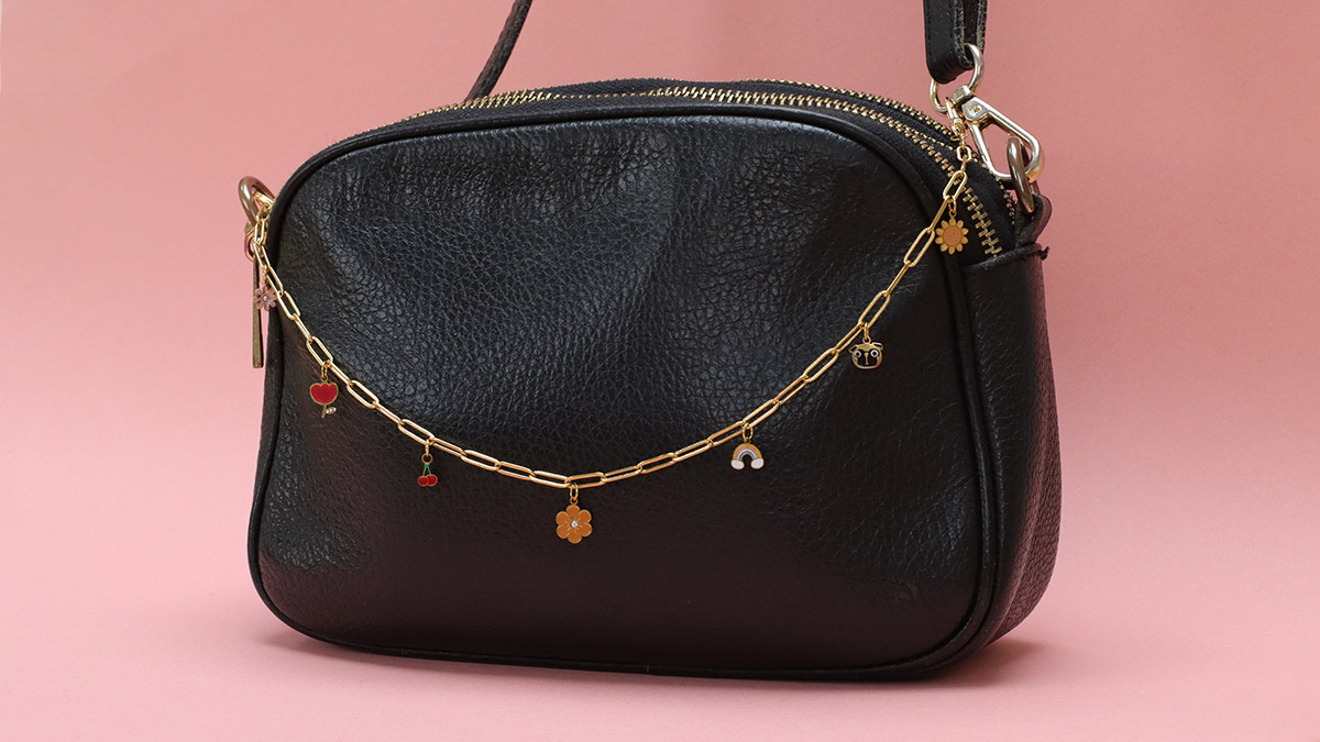 Esquema collar charms acero inoxidable flores Esquema collar charms acero inoxidable flores