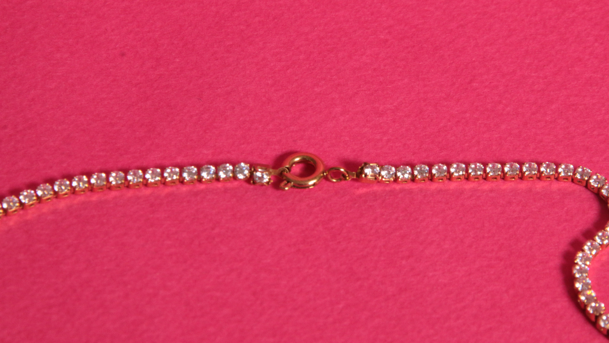 Collares multifilares de acero inoxidable dorado con flores y cadena de brillantes : Paso 2